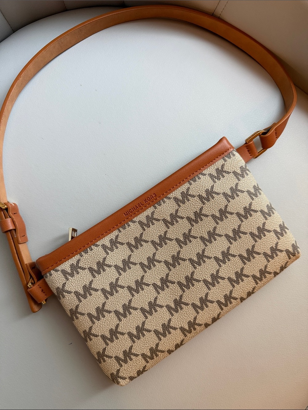 Michael Kors Signature Logo Belt Bag - Canvas and Leather - Excellent Condition